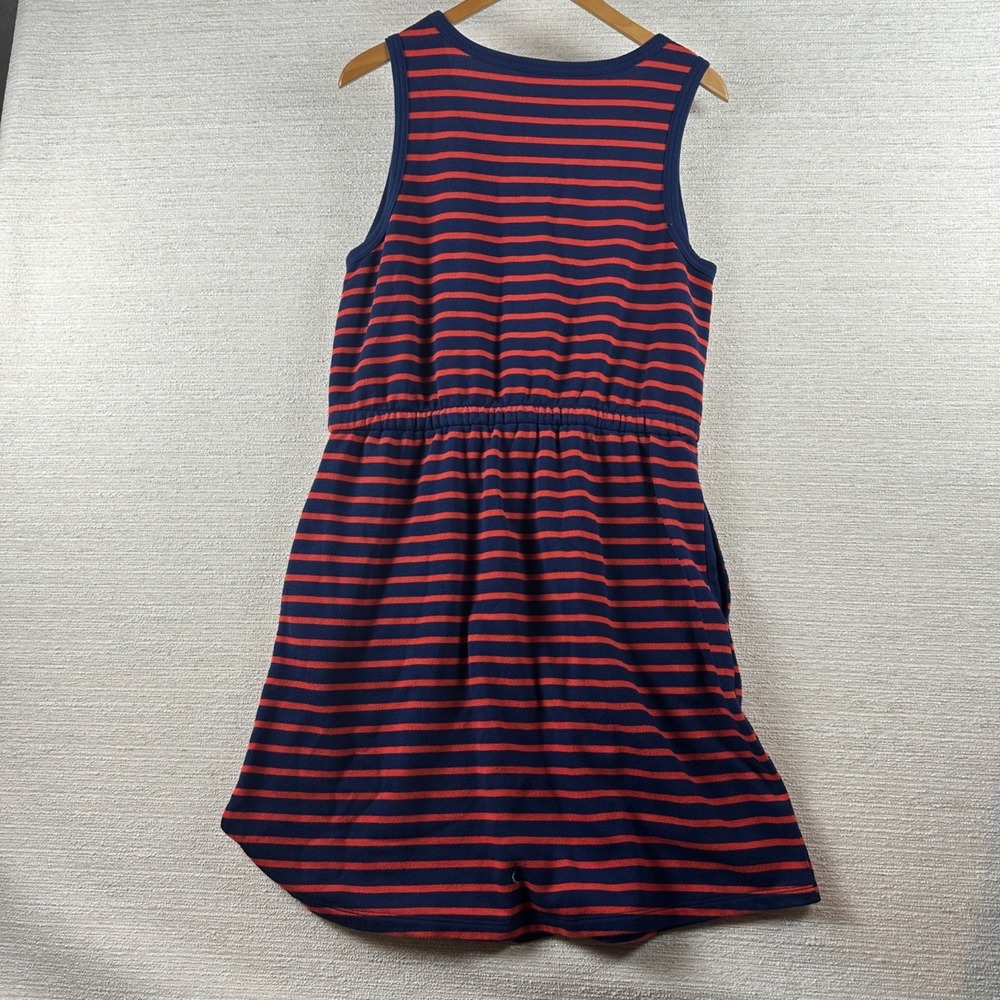 Navy &‎ Red Striped Sleeveless Dress W/ Pockets St. Johns Bay L Nautical coastal - Picture 3 of 8